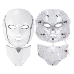 led face mask for facial care home use pdt skin care led skin rejuvenation mask with neck