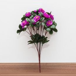 Fashion Rhododendron Flower Bouquet small Artificial peony Flowers 7 forks 21 heads Silk azalea flowers garden decorations