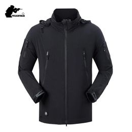 New Men's Waterproof Tactical Jacket Coat Spring Autumn Male Hooded Multiple Pockets Nylon Jackets Men Thin Outwear S-2XL BF080