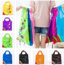 Creative Strawberry Shopping Bag Household Portable Strawberry Bags Folding Bag Handbag Environmental Protection Storage Bags T5I6025