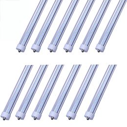 8ft Single Pin FA8 led t8 tube lights 5000K 192LEDs 45W LED Fluorescent Tubes Light 100-305V 25-pack Stock In US