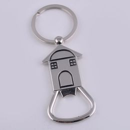 Unique Warm House Beer Bottle Opener Key Chain Glossy Alloy Keychain Keyrings Bar Tools Wedding Favour