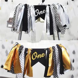 Happy Birthday Banner Baby Chair Pull Flag Bardian Tassel Flags Party Decoration Gold Silver Cotton Hot Sales 14 8jmC1