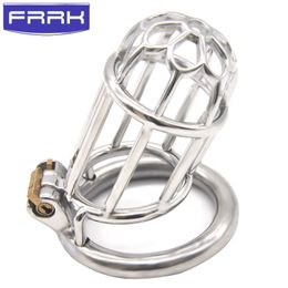 Easy to pee design device full length 75mm metal cock cage 304# stainless steel chastity devices for men
