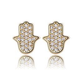 Allergic Free 925 Silver Earrings For Men Women Gold Plated Bling Cubic Zirconia Studs Earrings Jewellery Gift