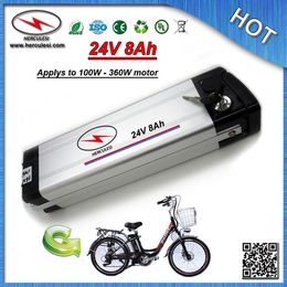 360 W de Prata Peixe de iões de Lítio Bicicleta Elétrica Da Bateria 24 V 8Ah 15A BMS bateria Usada 2000 mAh celular com Carregador 2A LIVRE