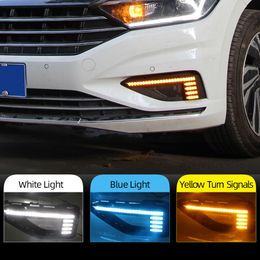 2PCS For Volkswagen VW Jetta Sagitar 2019 2020 2021 Dynamic Turn Signal Car DRL Lamp LED Daytime Running Light fog light