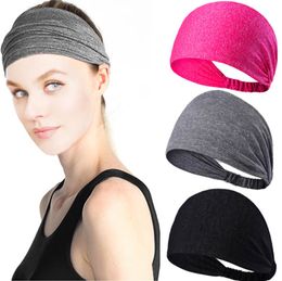 Solid Colour sweat hairband fashion sports headbands women's fitness sweat absorption wide-brimmed headband anti-skid Yoga running hair band