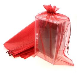 30*40CM Plain Organza Gift Bags 100pcs/Lot Wedding Candy Bag Decor Transparent Jewellery Drawstring Pouch Bag Food Sample Storage Package SN