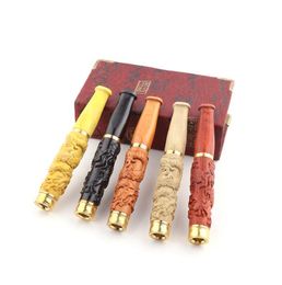 New hot wood carved double Philtre cigarette holder carved dragon rod Philtre can be sent one by one.