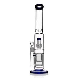 Hookah glass bong 45 cm big double tree dome water pipe 18mm female bowl 17.7"