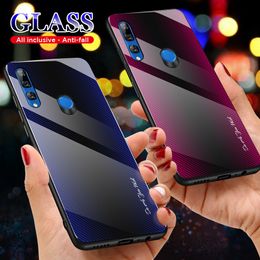 Gradient Glass Phone Cases For Huawei Mate 20 30 Lite Pro Tempered Glass Case Hard PC Back Cover Soft TPU Frame