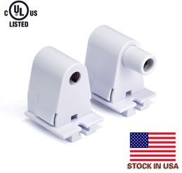 Stock In USA + T8 /T10 /T12 Single Pin Slimline Fa8 Tombstone Base Led Tube Light Replacement Fluorescent Plunger Lampholder Socket White