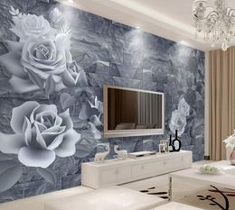 2019 Custom Wallpaper Home Decorative Background Mural 3D Embossed flowers TV Wall mural 3d wallpaper