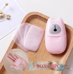 Portable Soap Papers Outdoor Travel Washing Hand Disposable Soap Bath Clean Scented Slice Sheets Mini Paper Soap Foaming Box