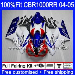 Injection Body +Tank For HONDA CBR 1000RR CBR1000 RR 04-05 275HM.9 CBR1000RR 04 05 CBR 1000 RR 2004 2005 OEM dark blue white Fairings kit