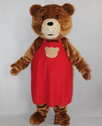 2019 Factory hot Free shipping cute brown colour adult plush teddy bear mascot costume for sale
