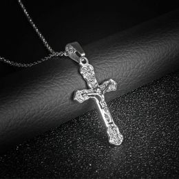 Pendant Necklaces The Testament Gospel Jesus On Cross Jewellery Titanium Steel Necklace Christianity Retro Religious Belief Chain LP1176