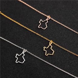 1 Hollow Outline Texas State Patriotic USA American pendant Necklace TX Status for Hometown Souvenir Lucky woman mother men's family gifts jewelry