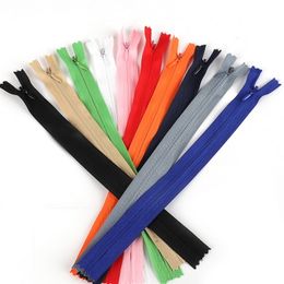 100pc 28cm Long Invisible Zippers Mixed Colour 2.3cm Width DIY Nylon Coil Zipper Sewing Accessories For Clothes Bags Home Textile