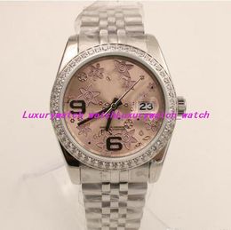 3 Style Luxury Watches 116243 SS/18K Silver Flower Arabic Diamond Bezel 36MM Automatic Men's Watch Box/Paper