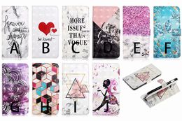 3D Leather Wallet Marble Heart Butterfly Holder Pouch Slot Flip Cover for iphone 11 pro max XS MAX XR 6 7 8 PLUS Samsung S10 NOTE10 PLUS