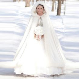 Warm Winter Bridal Cape for Brides Fur Women Jacket Bridal Christmas Floor Length Cloaks custom made Long Party Wedding Coat