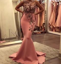 Evening dress Yousef aljasmi Pink Appliques Mermaid Off shoulder f loor length Beads dress kim kardashian zaq