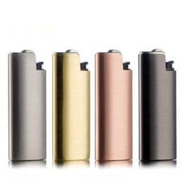 Colourful Metal Portable Protective Shell Sleeve Case Lighter Housing Cover Innovative Design Holder For Tobacco Cigarette Smoking Tool