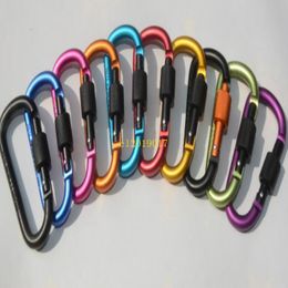 new 8cm Aluminium Carabiner D-Ring Key Chain Clip Camping Keyring Snap Hook Outdoor Travel Kit Carabineers