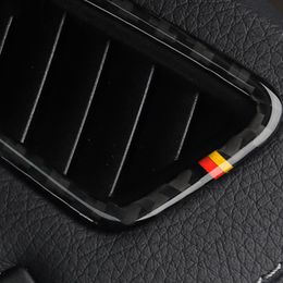 Carbon Fibre Sticker Dashboard Air Condition Vent Outlet Cover Trim Frame For Mercedes C Class W205 C180 C200 GLC Accessories216f