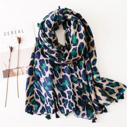 Women tassel leopard print scarf autumn winter lady classic fashion Scarves & Wraps for 4 different Colours