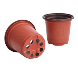 50Pcs Plastic Garden Nursery Pots Flowerpot Seedlings Planter Containers Set 9*6*8cm/3.5* 2.4* 3.1inch Plant Flower Pot