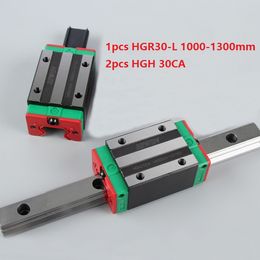1pcs Original New HIWIN HGR30-1000mm/1100mm/1200mm/1300mm linear guide/rail+2pcs HGH30CA linear narrow blocks for cnc router parts