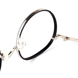Wholesale-Women Fashion Round Metal Sunglasses Frame Progressive Optical Multifocal Prescription Lenses High Quality Retro Eyewear Frame