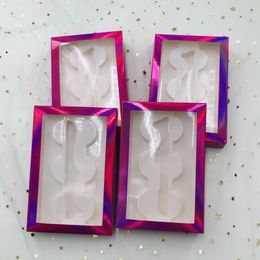 Empty lashes box 3 pairs lash box purple holographic newest False eyelash 3d mink lashes 3 pair lashes thick real mink eyelashes box