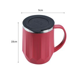 INS Coffe Mugs Stainless Steel Double Layer Milk Cups Portable Camping Cup with Lid Household Lovers Coffee Mugs 400ml CCA12165 48pcs