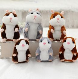 3 Colours 16m Talking Hamster Plush Party Toys Speak Sound Record Hamster Plush Animal Kids Christmas Gifts With Opp Package 10pcs