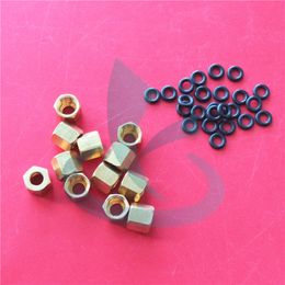 Solvent plotter printer damper adapter dx4 dx5 dx7 head metal screw Copper nuts with O rings ink tubes pipe connector 3x2mm 4x3mm 50pcs