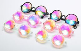 Kaleidoscope psychedelic sunglasses Mosaic glasses night show costumes with party party dress up as cool Retro sunglasses mixs color