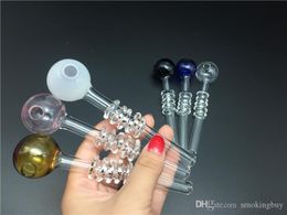 Cheap 14cm 30mm Colourful spiral glass oil burner pipe pyrex thick heady oil tube pipe for smoking hand tobacco pipes for dry herb