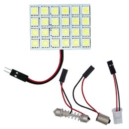 4PCS 24SMD 5050 LED Festoon Dome Light Panel Interior Lamp Bulb T10 BA9S DC 12V