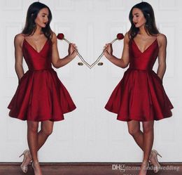 2019 Newest Cheap Short Ruby Homecoming Dress Vintage A Line Ruffles Juniors Sweet 15 Graduation Cocktail Party Dress Plus Size Custom Made