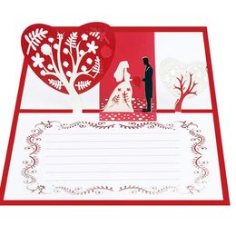 3D Handmade Lover Invitation Greeting Cards Paper Wedding Day Postcard For Couple Festive Party Supplies