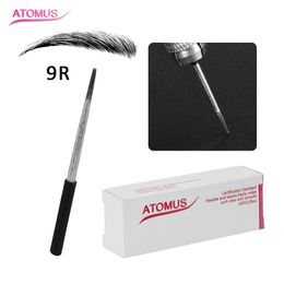 50pcs 9Pin Pre-Sterilized Needles Microblade Eyebrow Tattoo Disposable Accessories Eye Brow Disposal Medical Grade Needle Supply