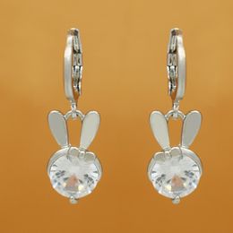 Hot Animal Style Bow Bow Rabbit Crystal Drop Earrings