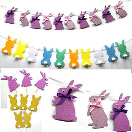 Easter Pull Flag Pull Flower Bunting Card Decoration Party Smart Eyes Easter Bunny flag Layout Easter Decorations RRA2659