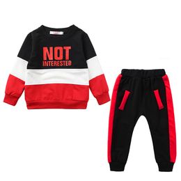 Baby girls boys outfits children letter print top+pants 2pcs/set 2019 spring autumn sportswear kids Clothing Sets C5815