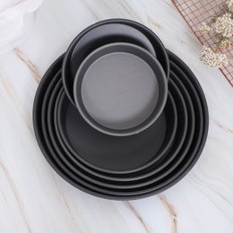 Round Deep Pizza Baking Pan Tray 6/7/8/9/10/11/12 Inch Non-stick Pizza Plate Dish Household Metal Baking Tool Baking Mould Mould DBC VT0900