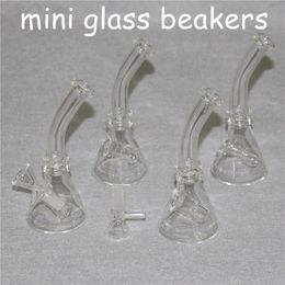 Hookahs Mini Beaker Glass Ash Catcher water bong oil rig for smoking pipes 10mm bowls